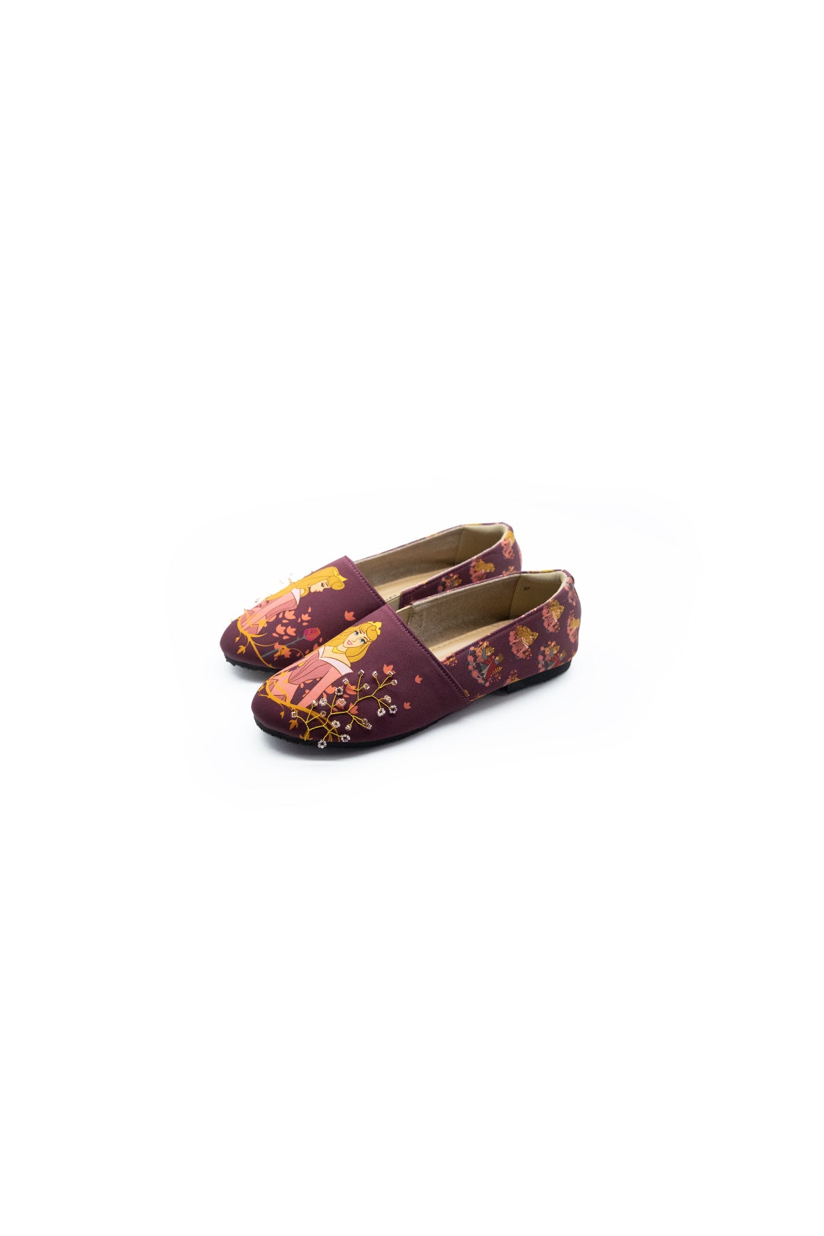 Disney Princess Aurora | Ittaherl - Once Upon A Dream Slip On Round Burgundy