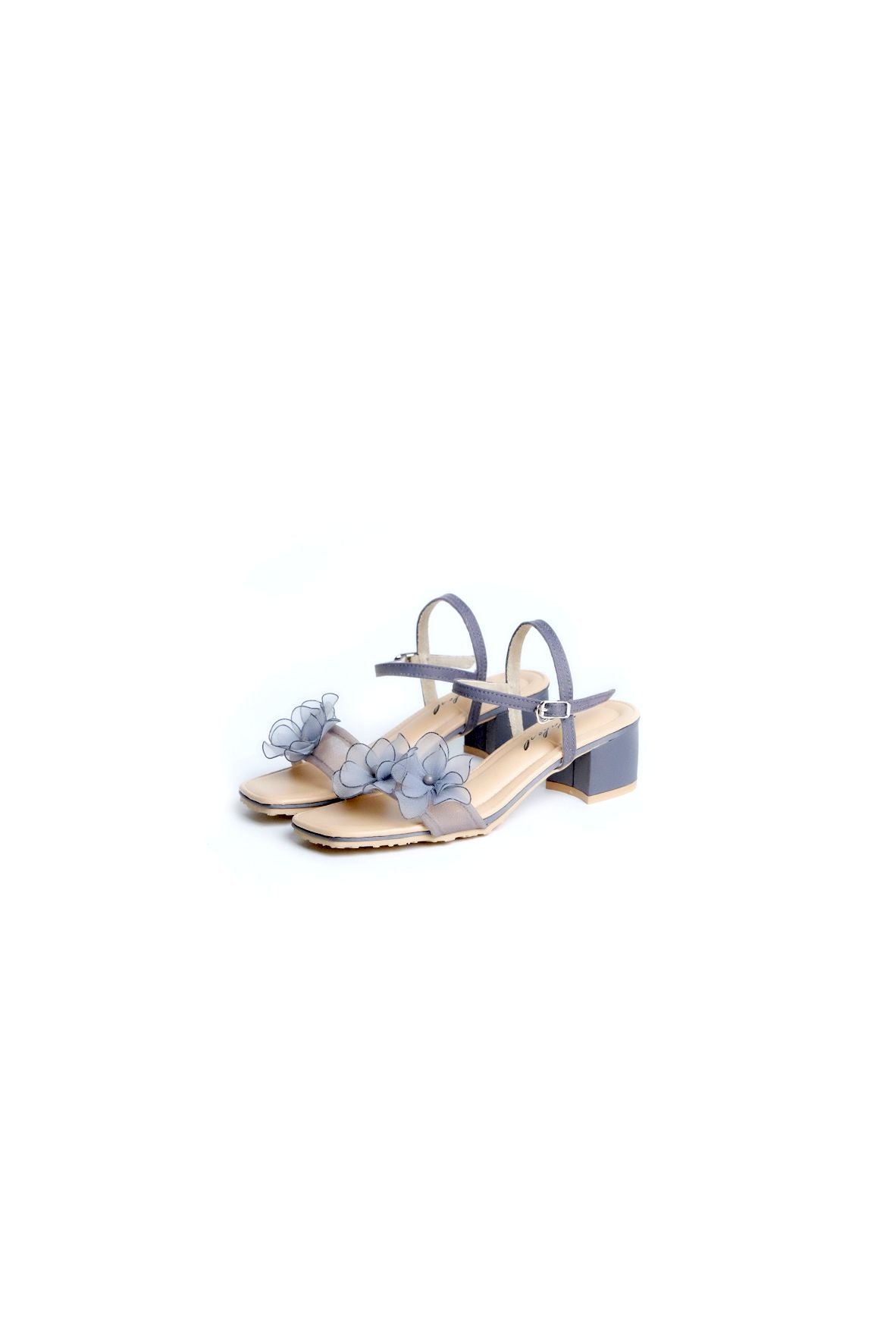 Azalea 40mm Block Heels Strap Gravel