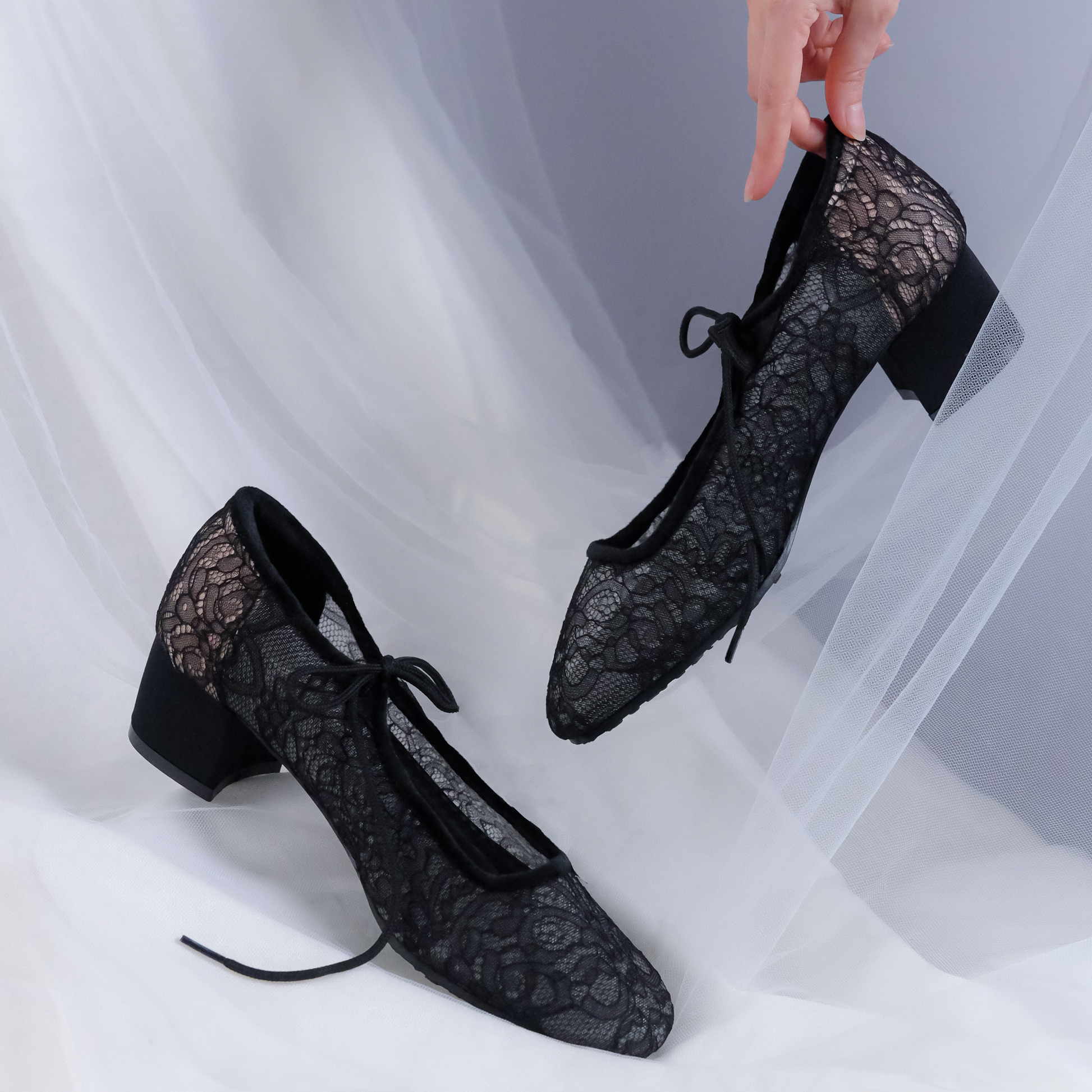 Maurel Square Toe 40mm Blockheels Ink