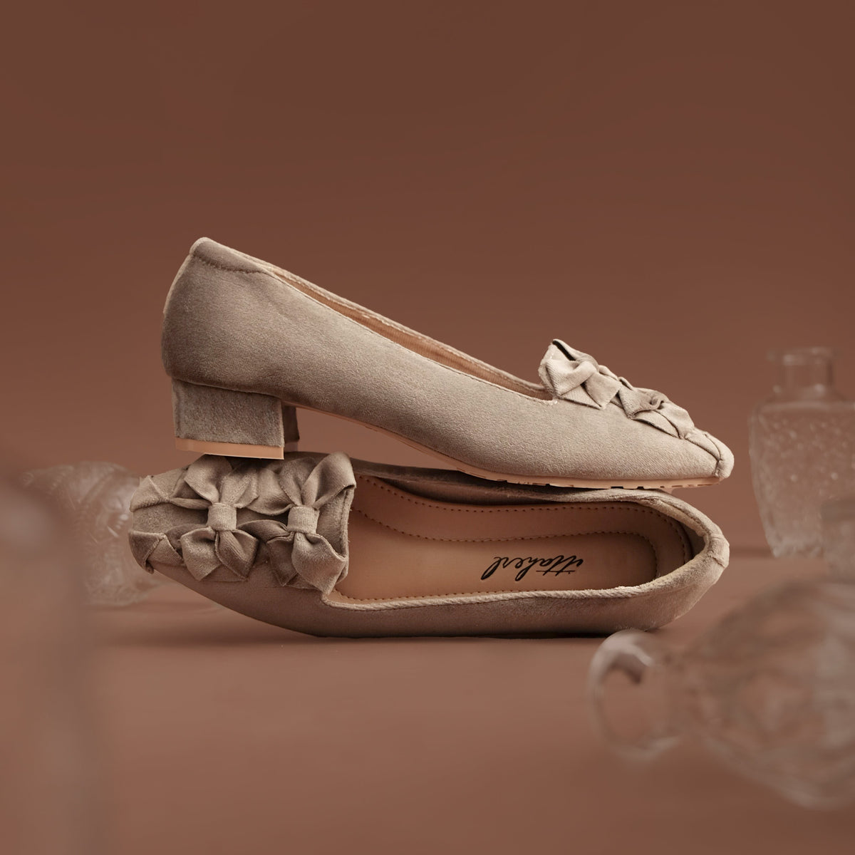 Ittaherl Kirana Block Heels 40mm Square Toe Charcoal
