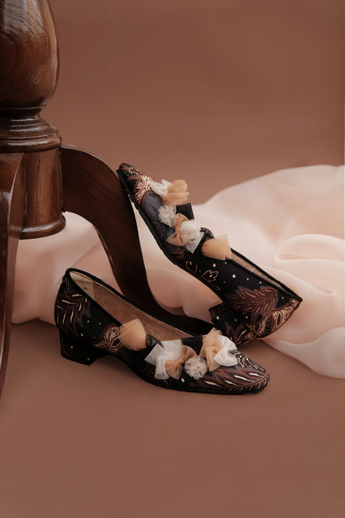 Hariette Nusantara Squaretoe Block Heels 30mm Ink