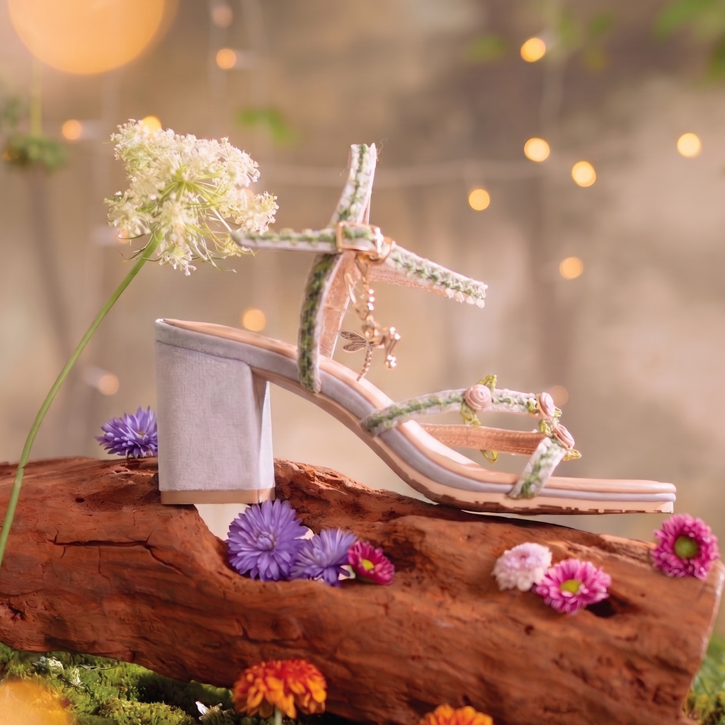 Disney TinkerBell | Ittaherl - Pixie Dust Block Heels x Strap 40mm Sage
