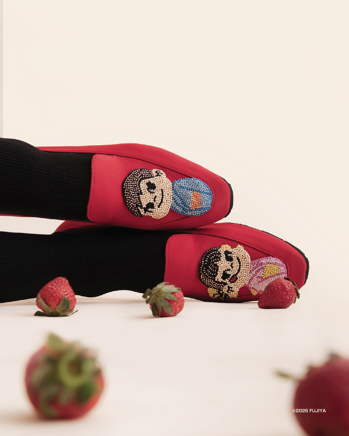 Peko & Poko x Ittaherl - Peko Summer Beaded Loafer Rouge