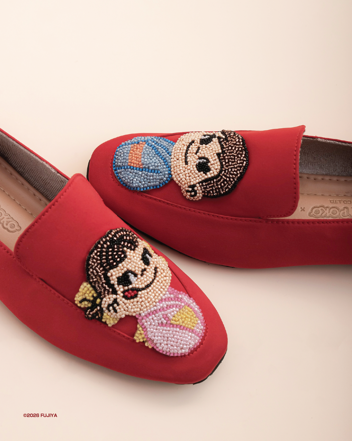Peko & Poko x Ittaherl - Peko Summer Beaded Loafer Rouge