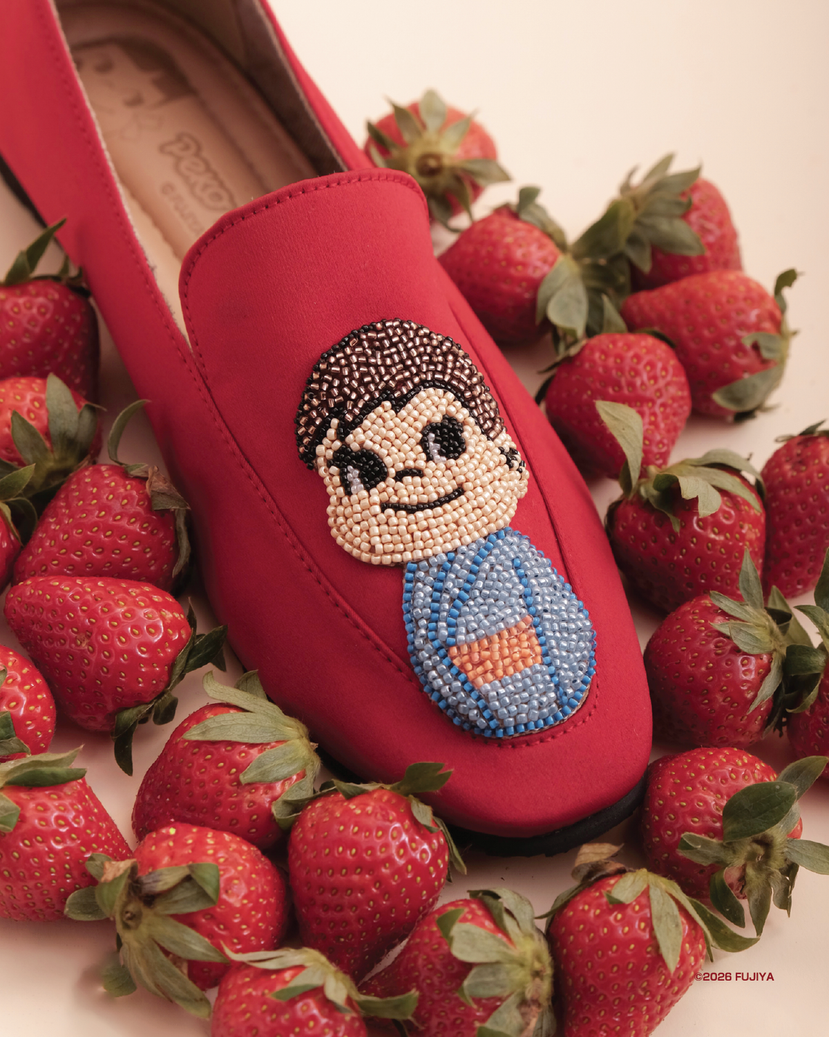 Peko & Poko x Ittaherl - Peko Summer Beaded Loafer Rouge