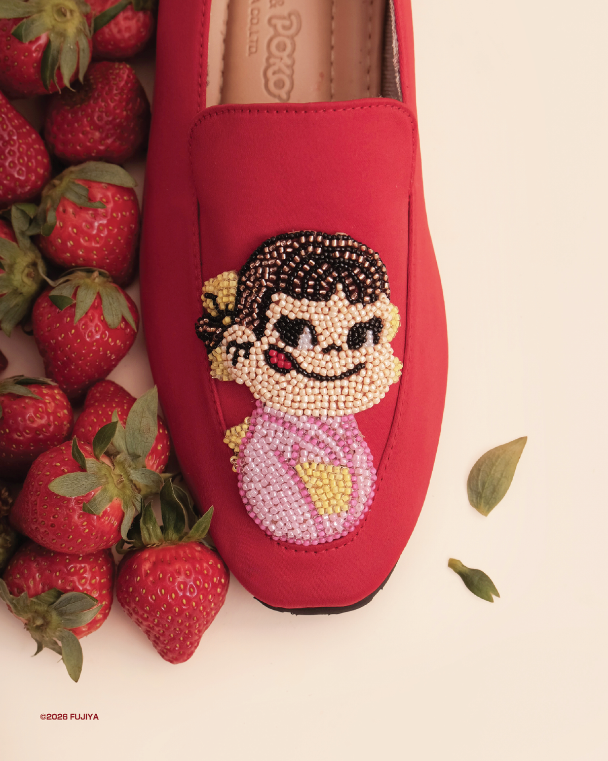 Peko & Poko x Ittaherl - Peko Summer Beaded Loafer Rouge