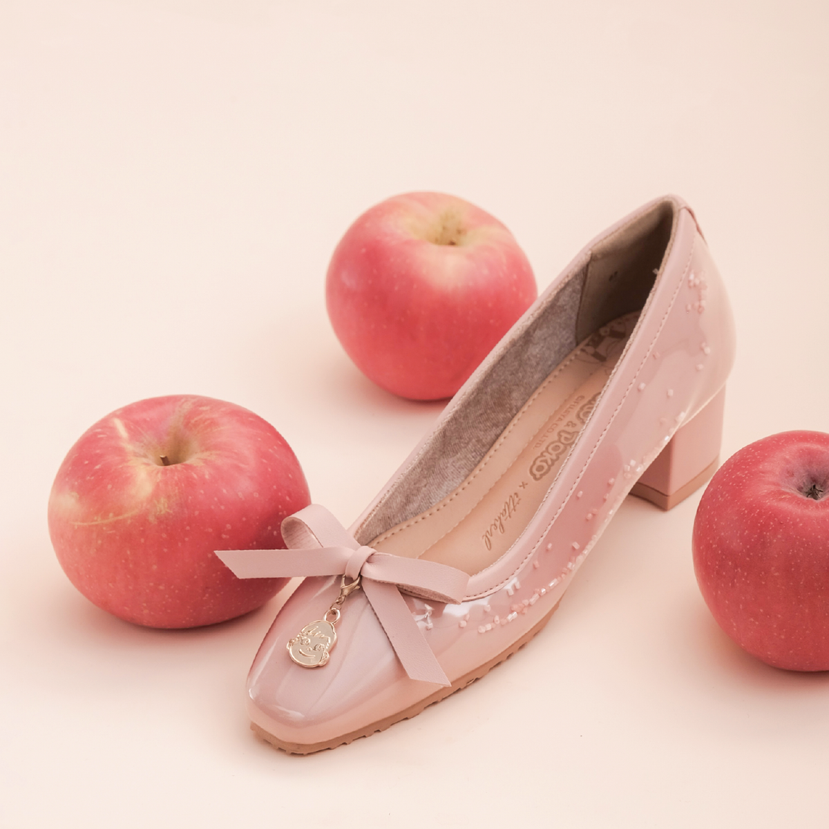 Peko & Poko x Ittaherl - Peko Summer 40mm Block Heels Blush