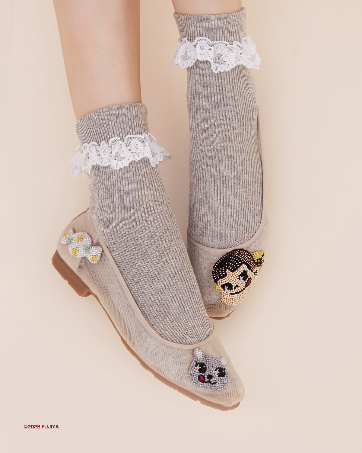 Peko & Poko x Ittaherl - Peko Summer Beaded Mesh Squaretoe
