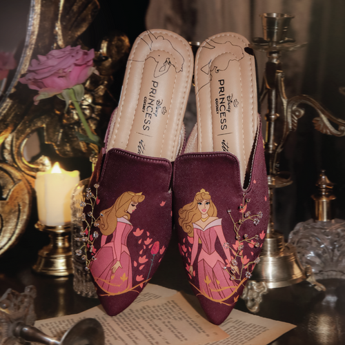 Disney Princess Aurora | Ittaherl - Once Upon A Dream Mules Pointy Burgundy