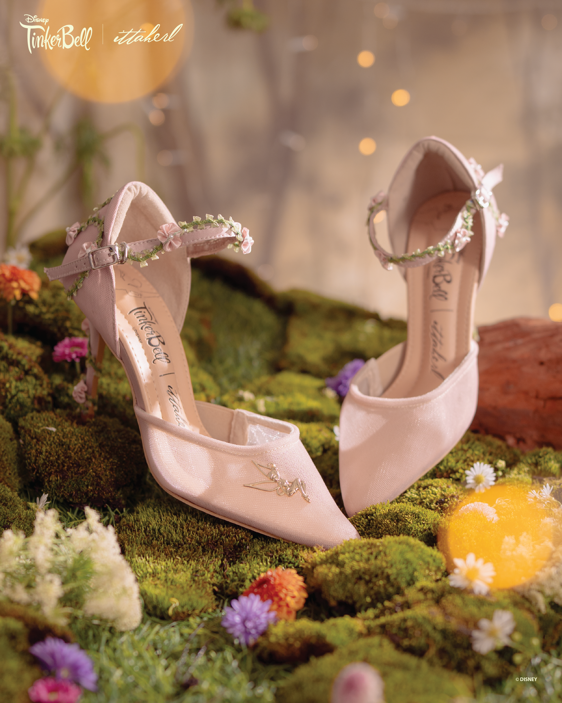 Disney TinkerBell | Ittaherl - Pixie Dust Slipper Thin Heels 60mm Blush