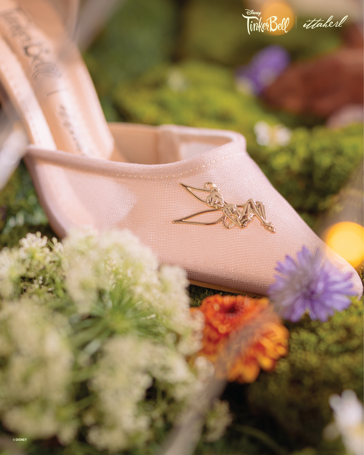 Disney TinkerBell | Ittaherl - Pixie Dust Slipper Thin Heels 60mm Blush