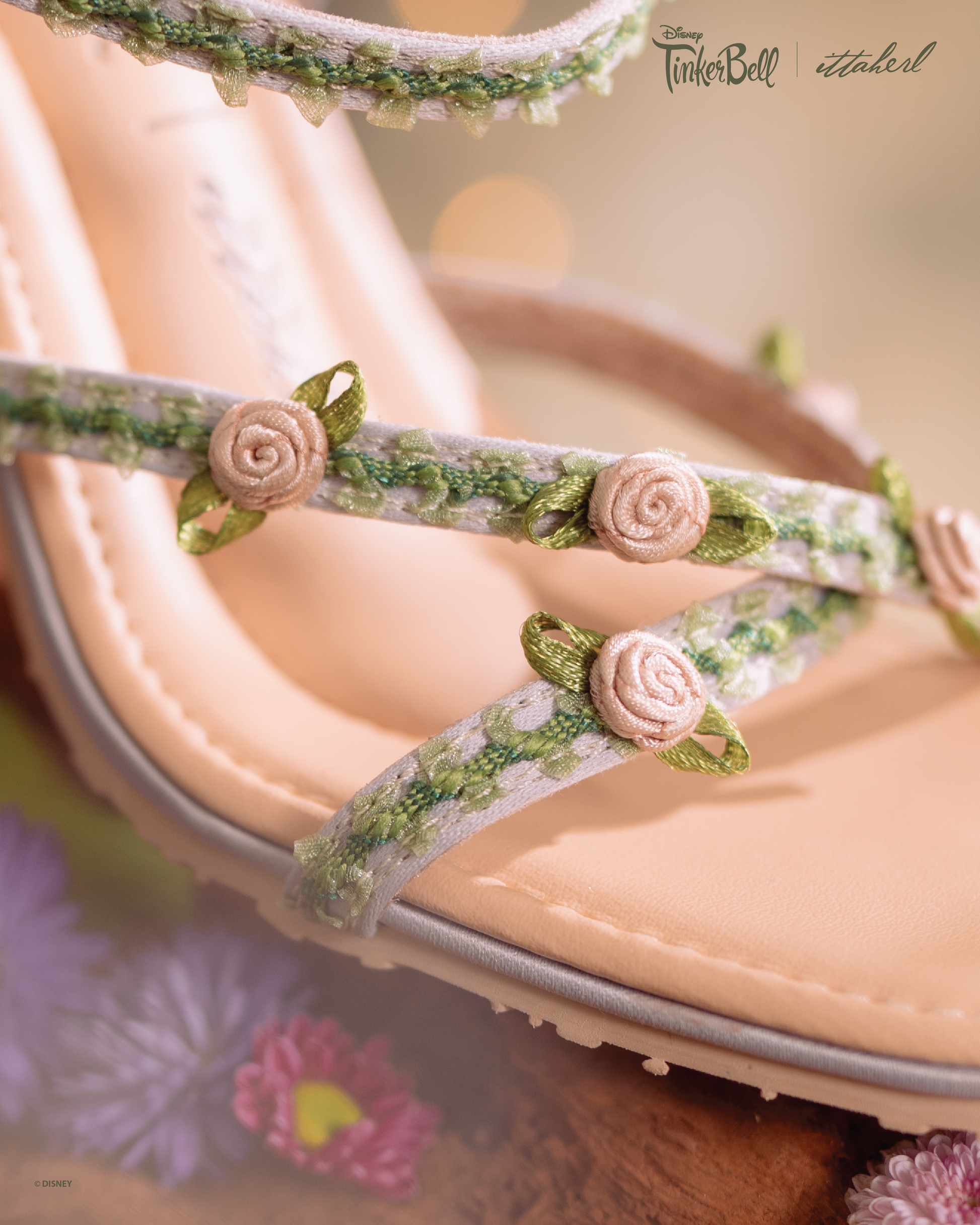 Disney TinkerBell | Ittaherl - Pixie Dust Block Heels x Strap 60mm Sage