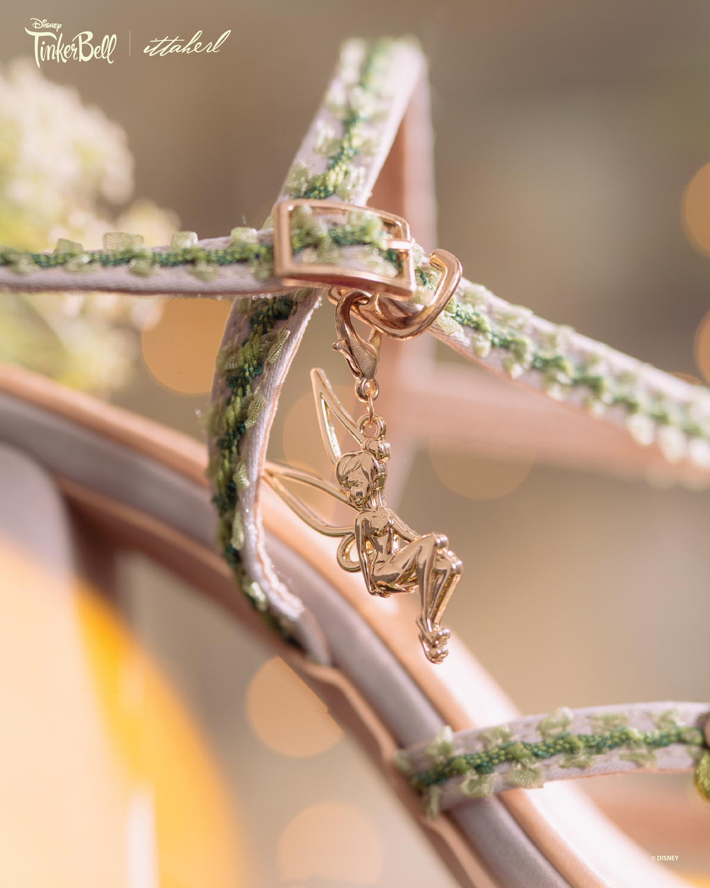 Disney TinkerBell | Ittaherl - Pixie Dust Block Heels x Strap 40mm Sage