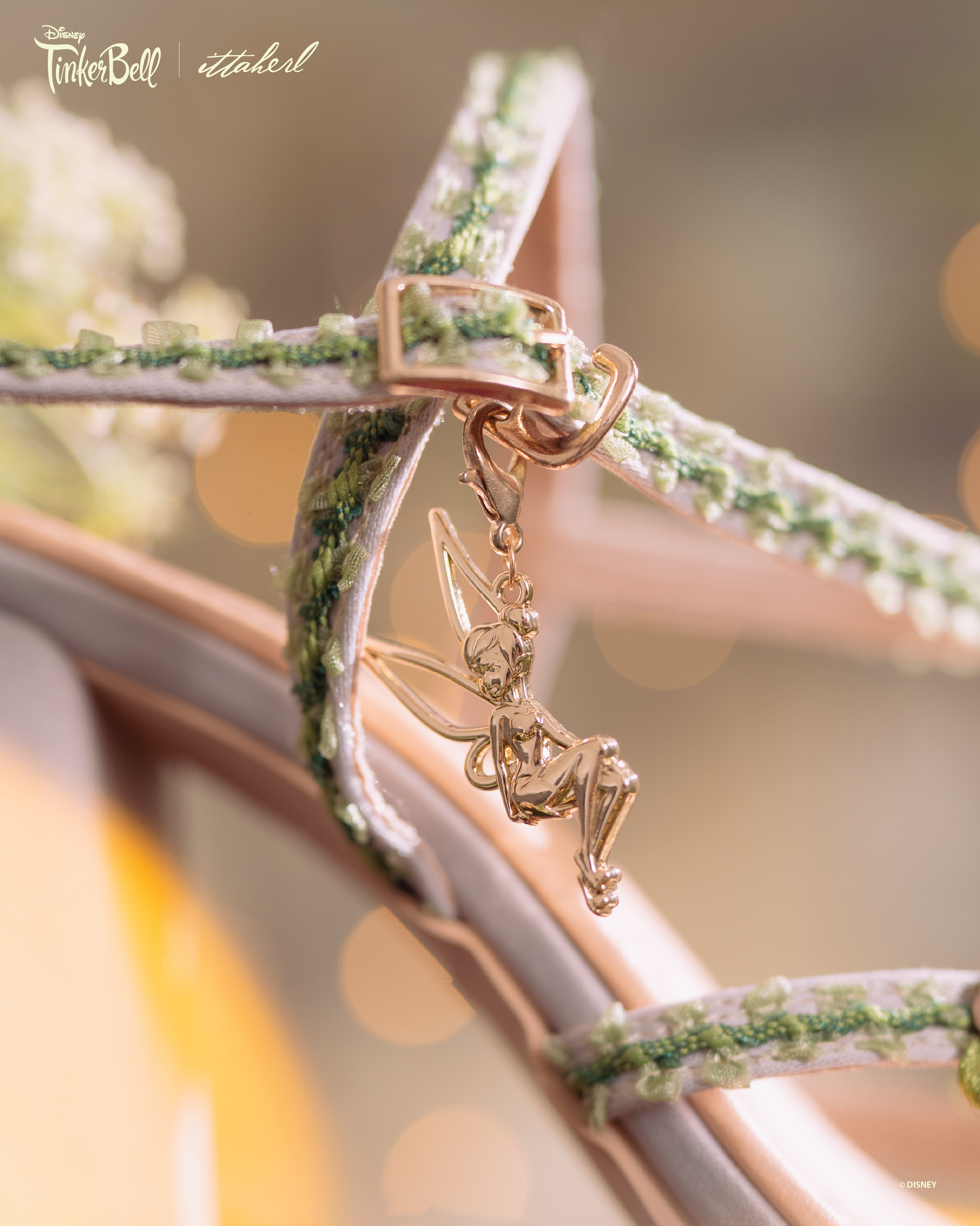 Disney TinkerBell | Ittaherl - Pixie Dust Block Heels x Strap 40mm Sage