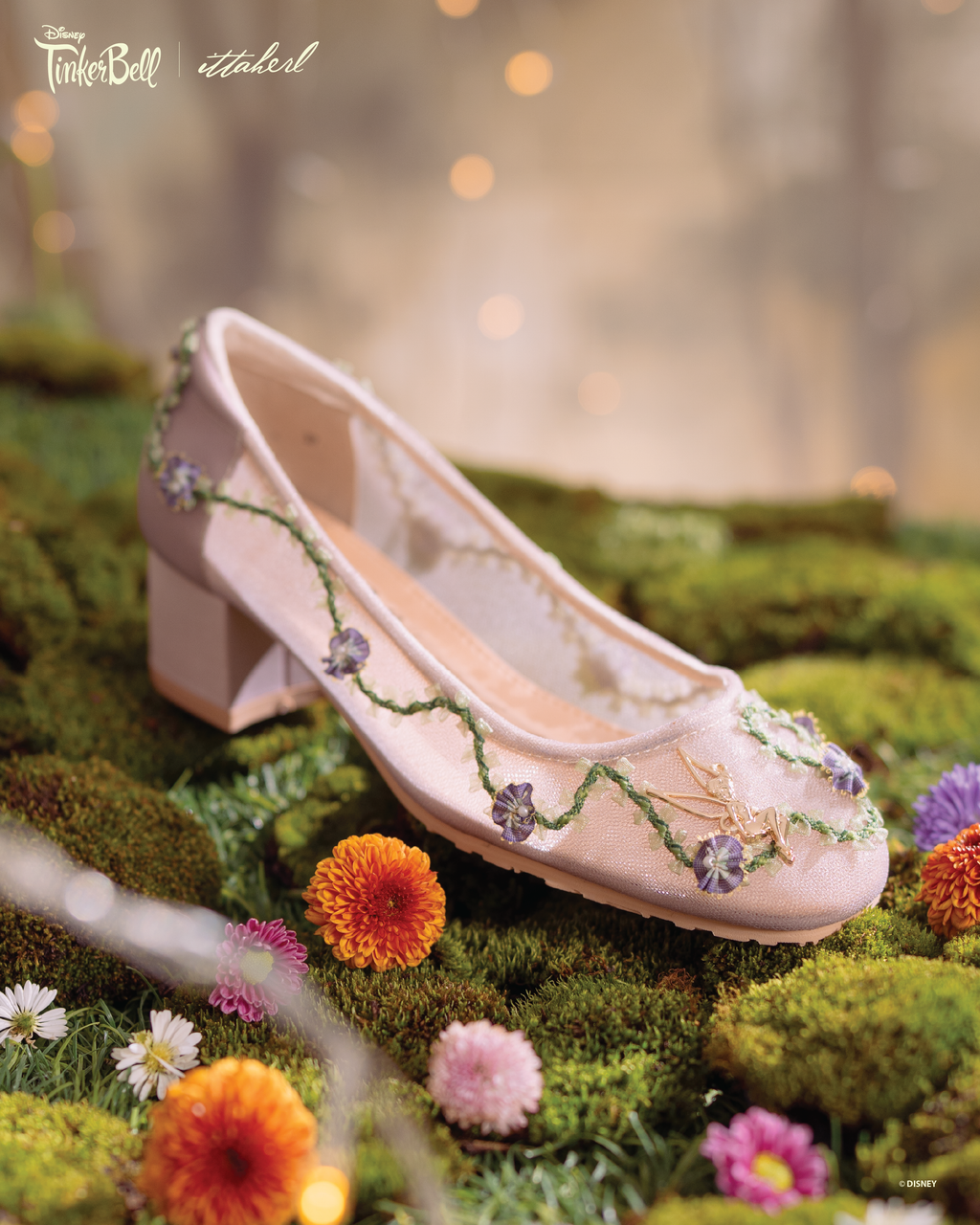 Disney TinkerBell | Ittaherl - Pixie Dust Squaretoe Block Heels 40mm Lilac