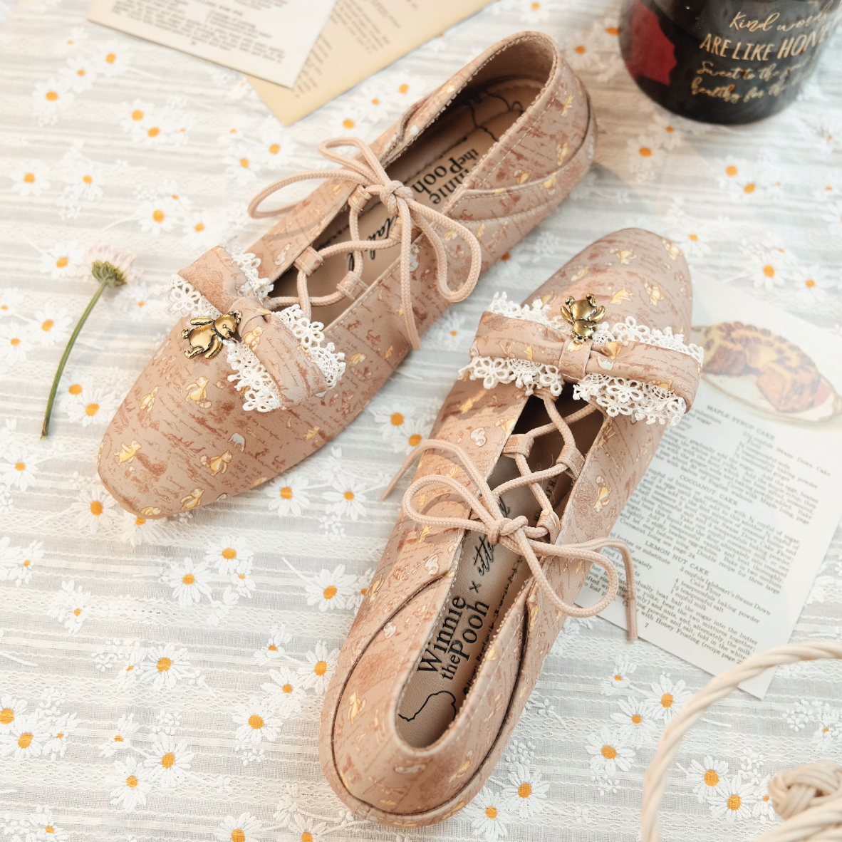 Disney Winnie The Pooh | Ittaherl - Honey Time Squaretoe Flat Taupe