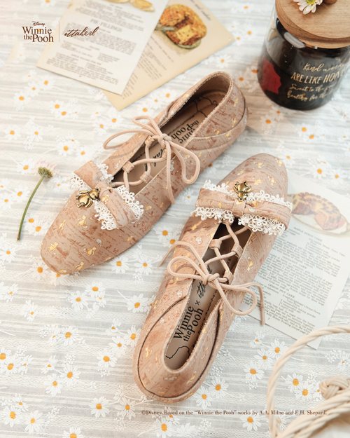 Honey Time Squaretoe Flat Taupe