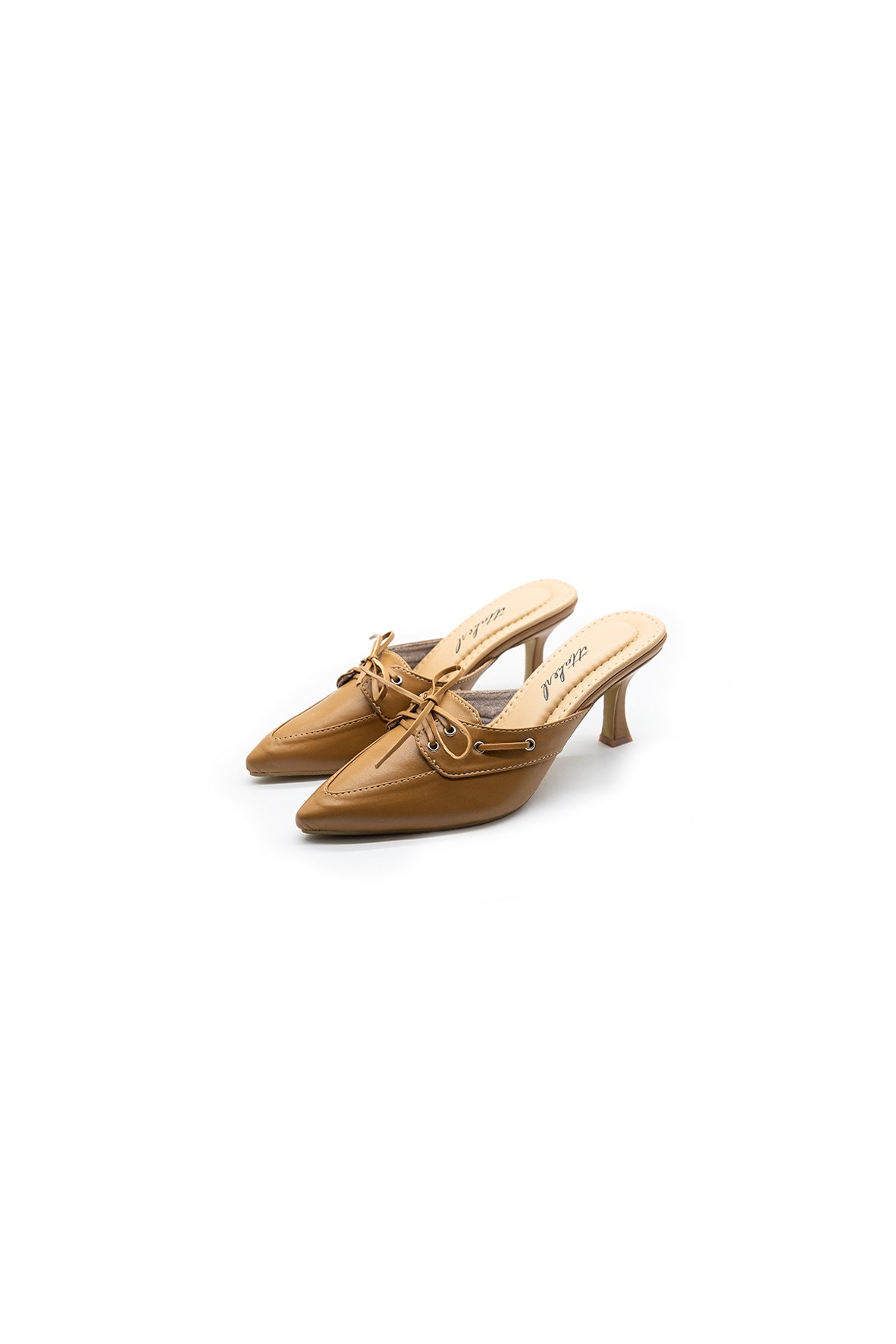 Ittaherl Waylon Slipper Thin Heels 70mm Camel