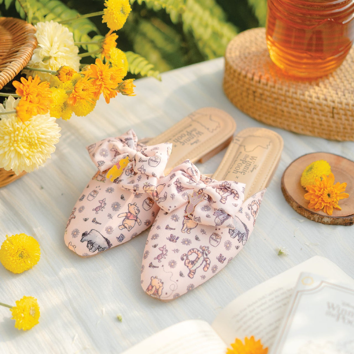 Disney Winnie The Pooh x Ittaherl - Piknicks Square Mules Blush