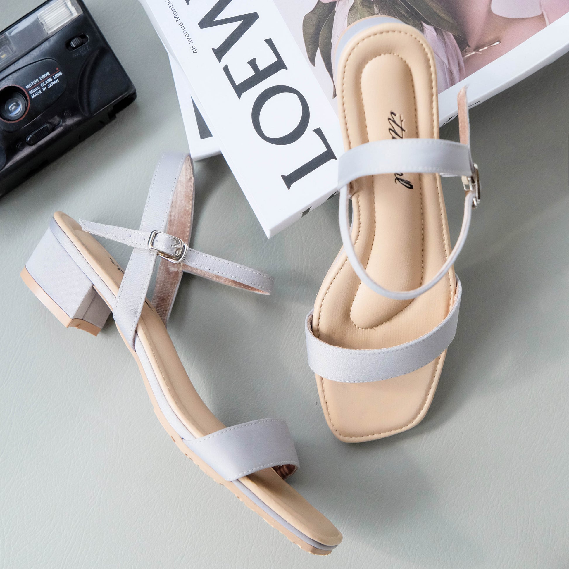 Ittaherl Riana Block Heels Strap 30mm Whisper
