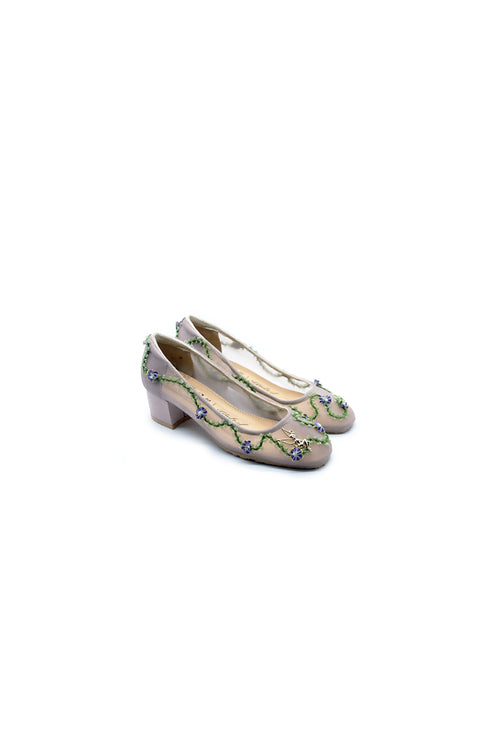 Pixie Dust Squaretoe Block Heels 40mm Lilac