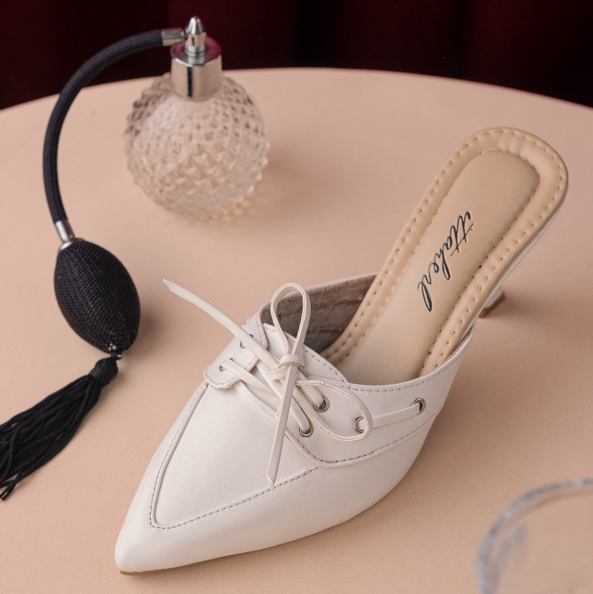 Ittaherl Waylon Slipper Thin Heels 70mm Cloud