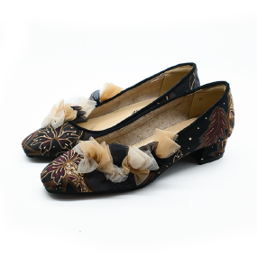Hariette Nusantara Squaretoe Block Heels 30mm Ink